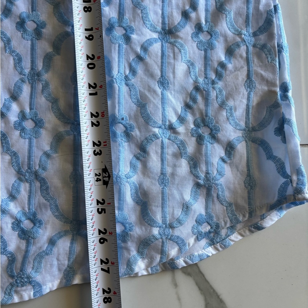 NWT Ruby Rd Plus Size 2X Blue White Embroidered V… - image 6